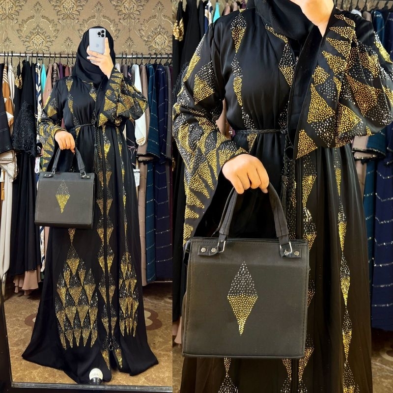 Gamis Super Mewah Variasi Batu Swarovski Cantik Original Mesir