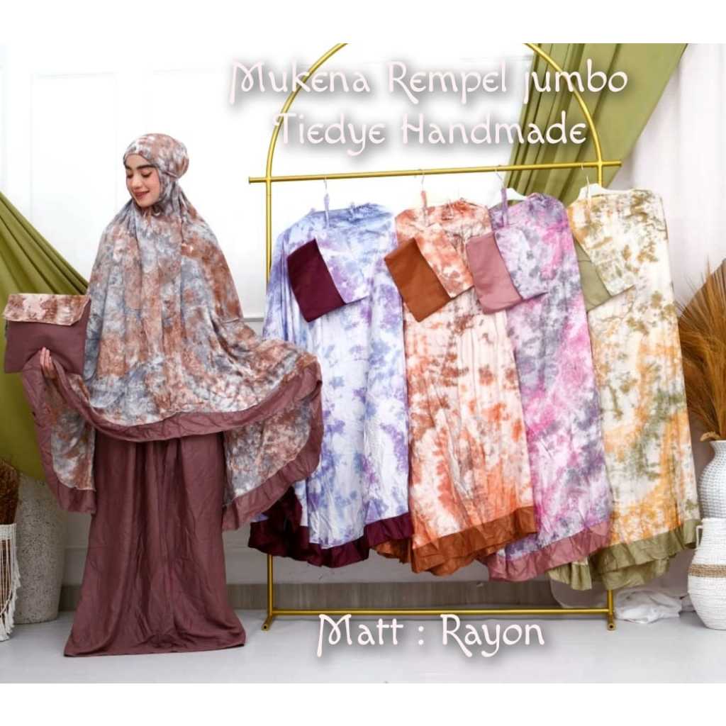 MUKENA JUMBO TIE DYE  MUKENA VIRAL MUKENA MOTIF BUNGA MUKENA TRAVELING MUKENA 2024