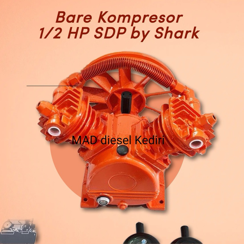 Kepala Kompresor 1/2 HP SDP by Shark Bare Head kompresor 1/2hp