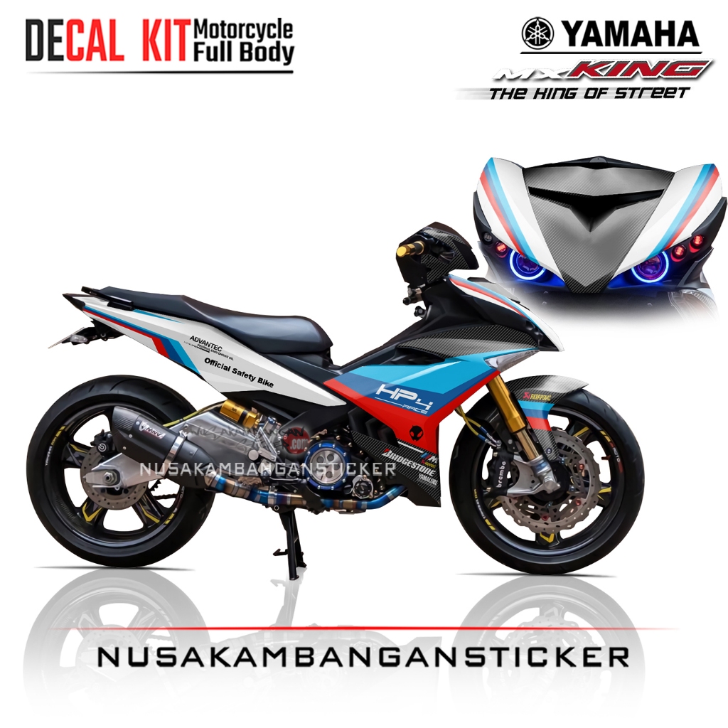 Decal Sticker MX-King 150 Livery Bmw Safety Cars Putih Stiker full Body