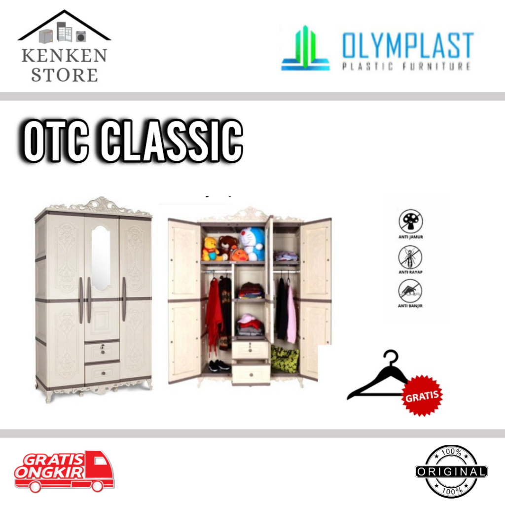 LEMARI PLASTIK OLYMPLAST 3 PINTU OTC CLASSIC