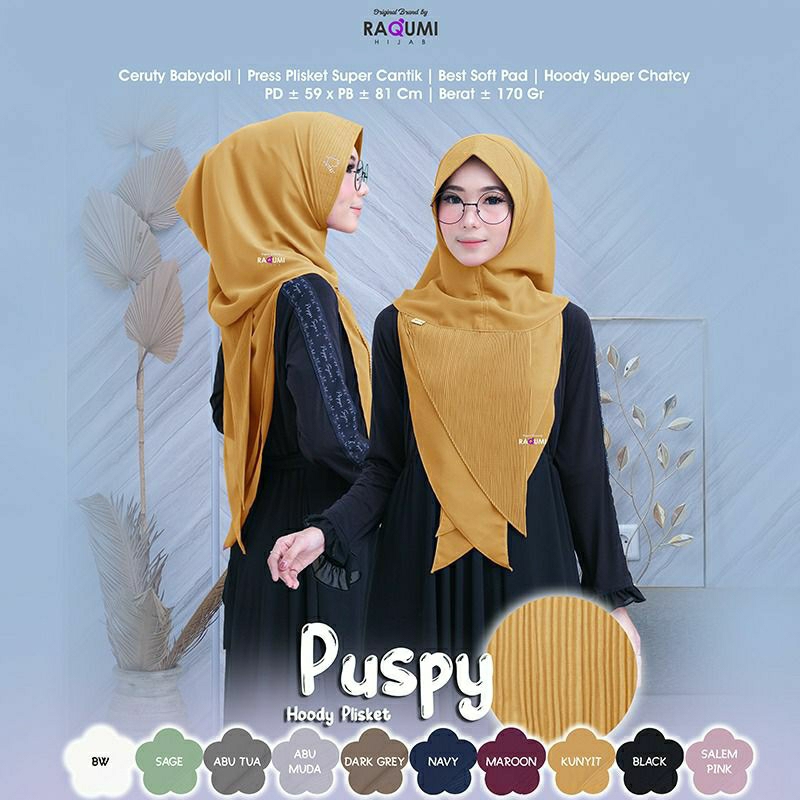 PUSPY HOODY PLISKET BY RAQUMI HIJAB