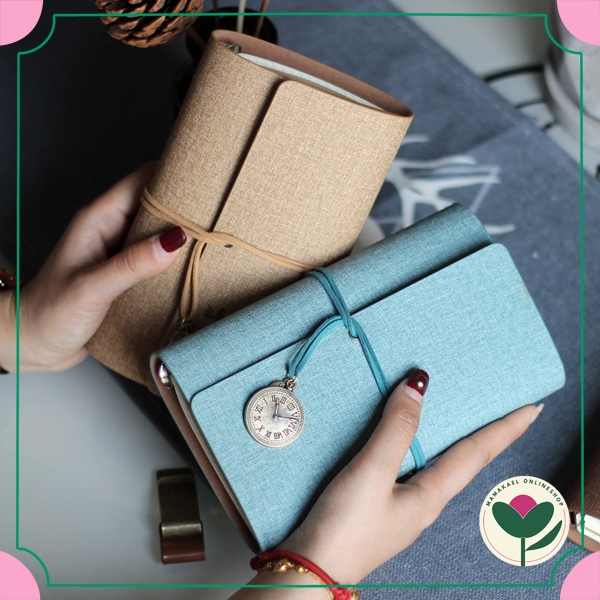 

termasuk isi kertas refill 80 lembar Binder A6 vintage retro time trifold binder lipat diy journaling scrapbook MK1300