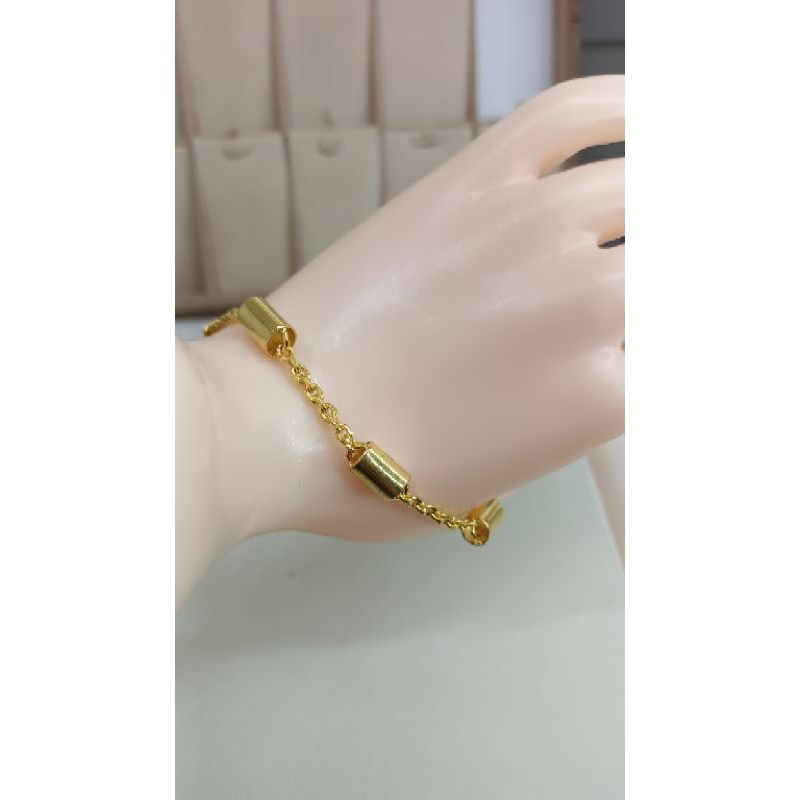 Gelang nori bambu halus lapis emas