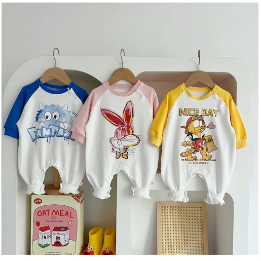 baju bayi import korea jumsuit bayi motif KARAKTER jumper bayi laki laki baju bayi perempuan unisex 