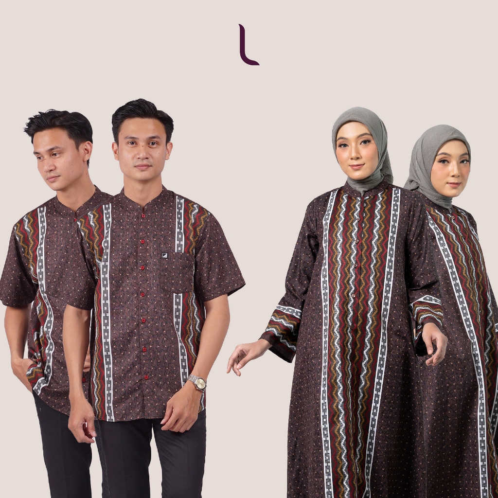 Elzatta Sarimbit Keluarga Dobby Tribal Gamis Long Dress dan Koko