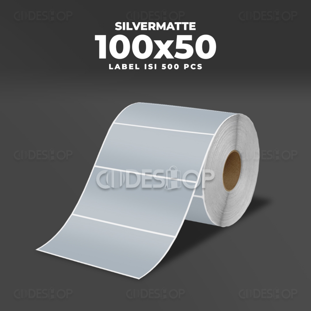 

Label Stiker Silver Matte 100x50 Sticker Barcode 100 x 50 mm isi 500