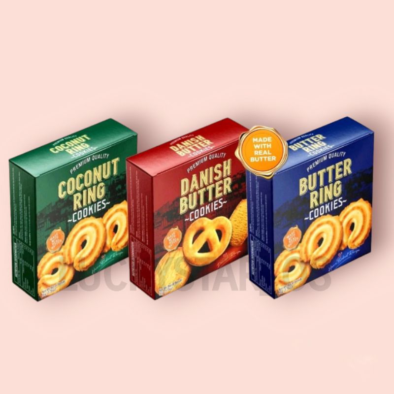 

EVER DELICIOUS COOKIES DANISH BUTTER COCONUT RING COOKIES BUTTER RING COOKIES KEMASAN KOTAK BOX 95GR