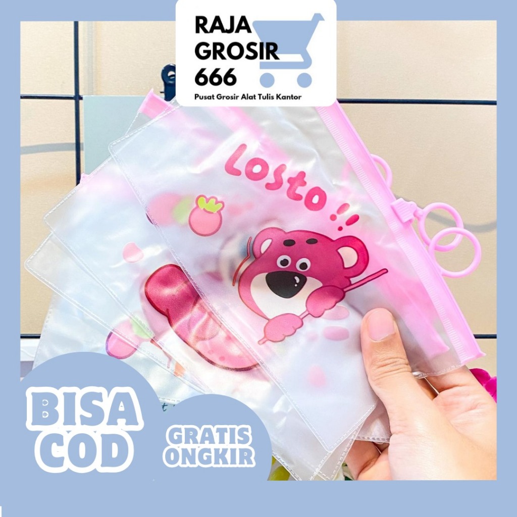 

KOTAK PENSIL PVC KECIL KARTUN LOTSO KP-1129 pouch zipper ziplock amplop TERBARU COD