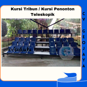 Kursi Tribun Penonton Olahraga Portable Teleskopik -  Kursi Tribun Penonton Elegan Kap 34 Bangku