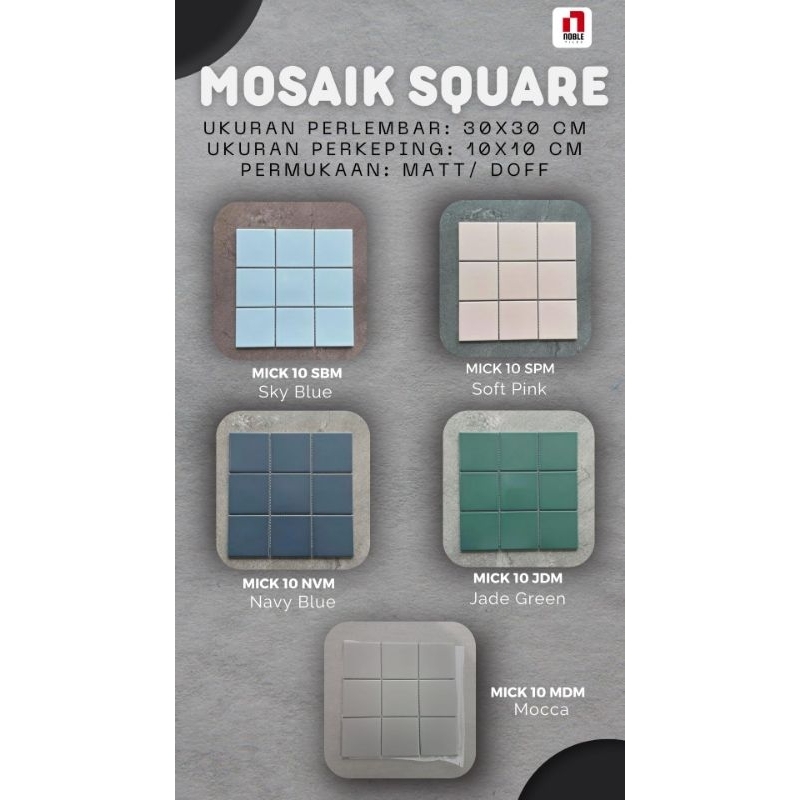 Mosaik Keramik Lantai/ Dinding/ Backsplash Motif Kotak