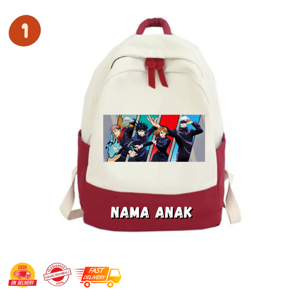MamacaBagz / Jujutsu Kaisen - Tas Ngaji Anak - Tas Anak Muslim - Tas Ransel Custom Anak - Tas Ransel