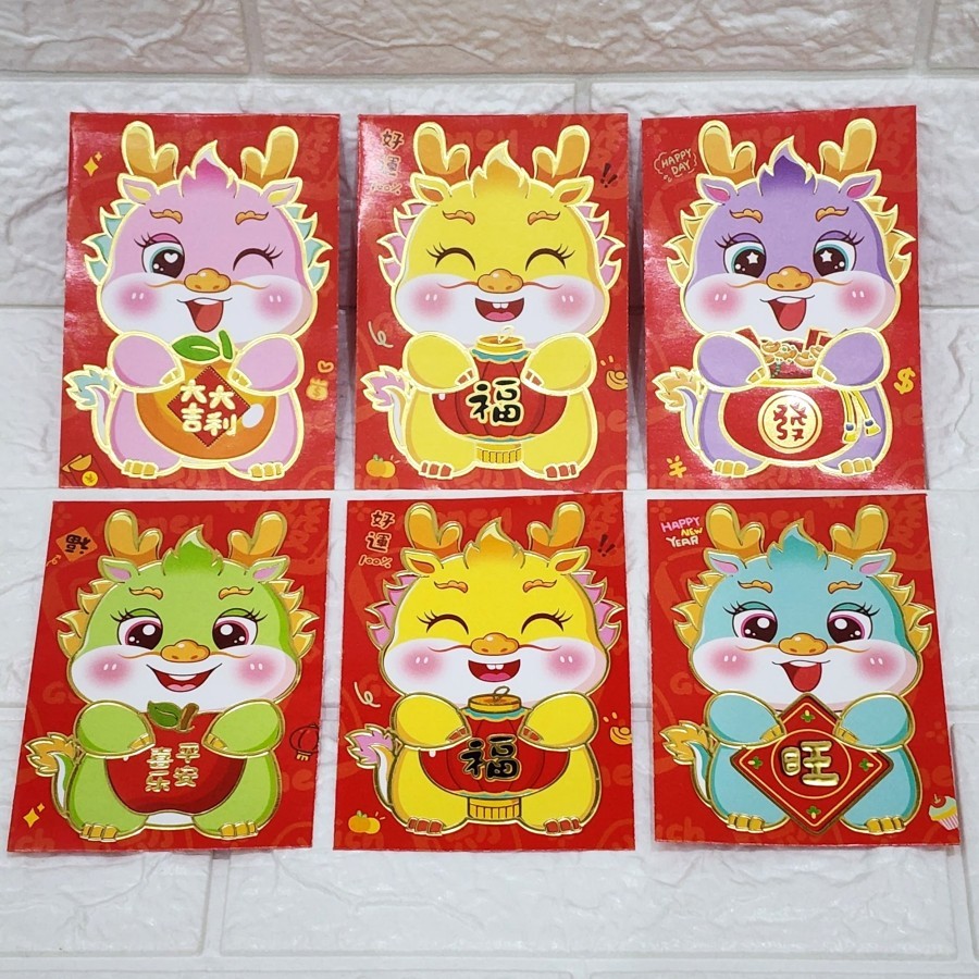 

Amplop angpao hongbao tahun baru imlek uang dilipat naga chubby mixA