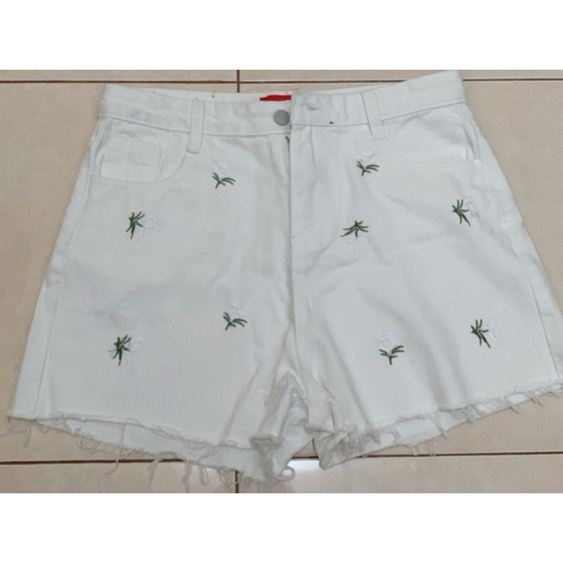 YME - BKK SHORTPANTS | CELANA PENDEK JEANS | MOTIF BORDIR BUNGA JEANS