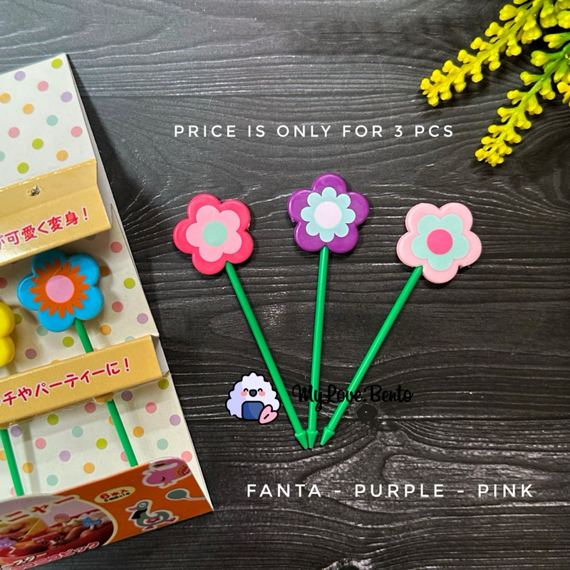 Tusukan Bento Garpu Buah Bunga Flower Food Picks Bento Tools