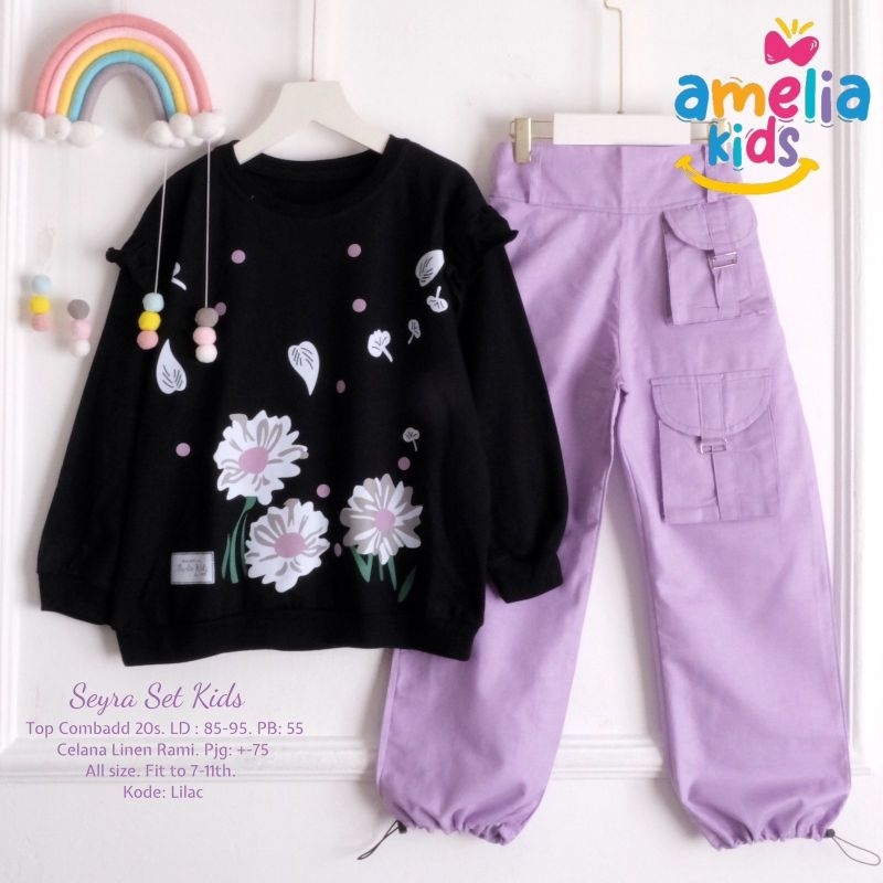 seyra set kids setelan anak perempuan produk Amelia kids fashion