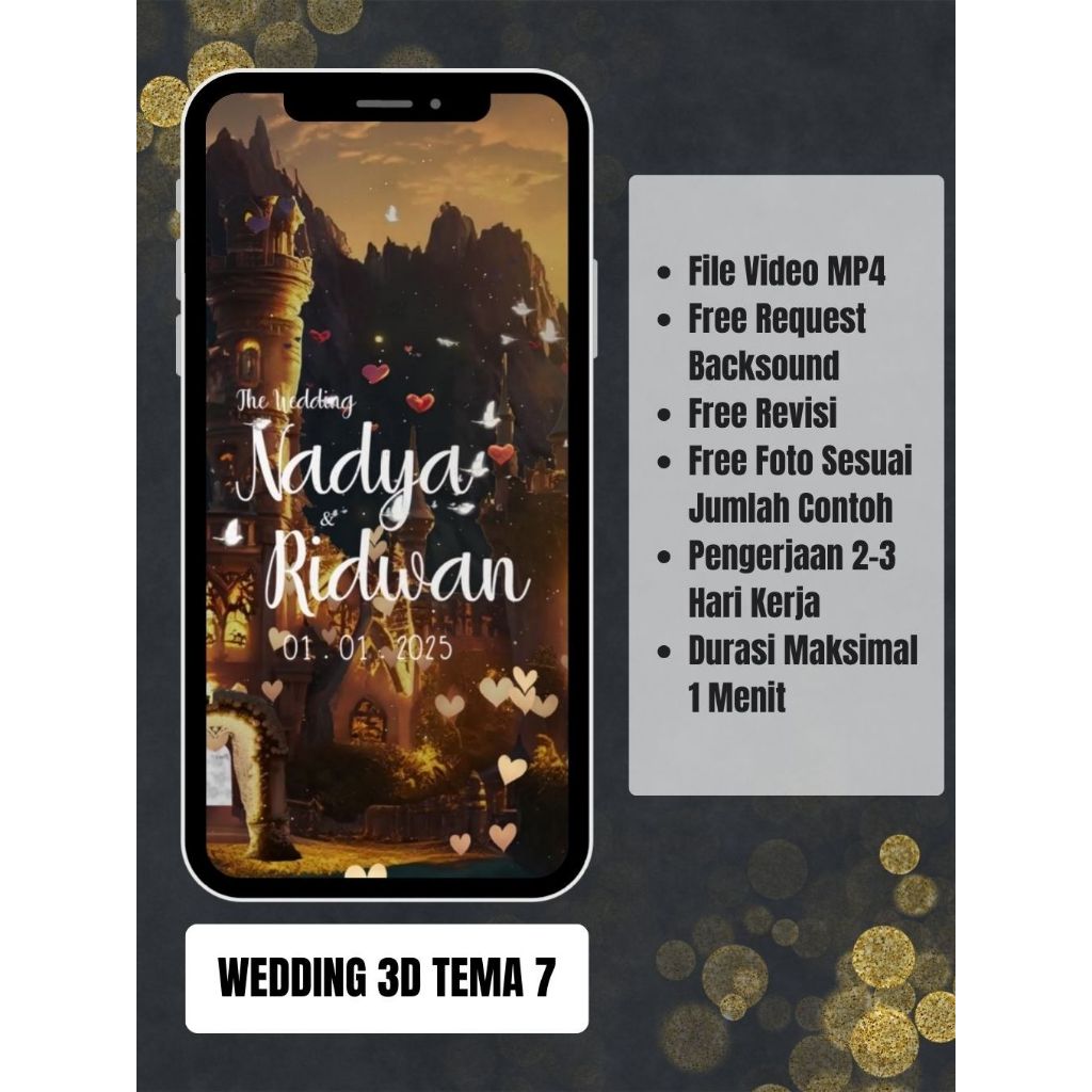 Undangan Video Pernikahan 3D Tema 7