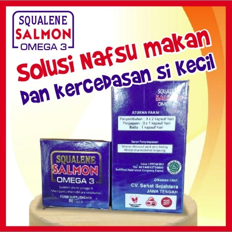 minyak ikan salmon/minyak ikan/omega squalen/pure omega 3 isi 50kapsul