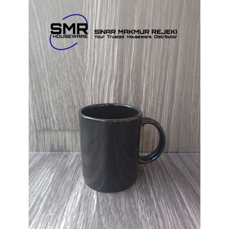 MUG KERAMIK NON COATING PUTIH HITAM [ HARGA PER 3 PCS ]