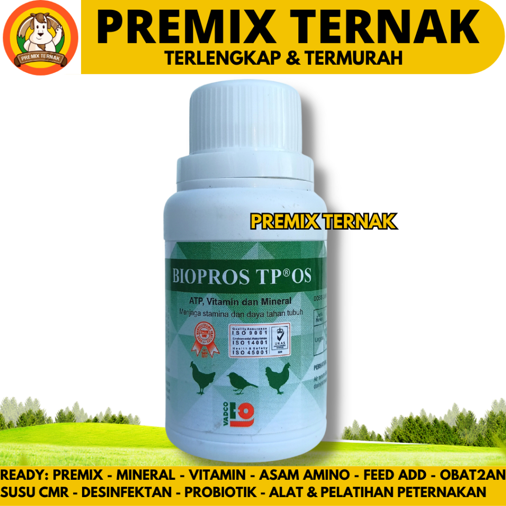 BIOPROS TP OS 100ML VADCO - Vitamin Daya Tahan Tubuh Hewan Sapi Kambing Domba Babi - Like Biosan Tp 