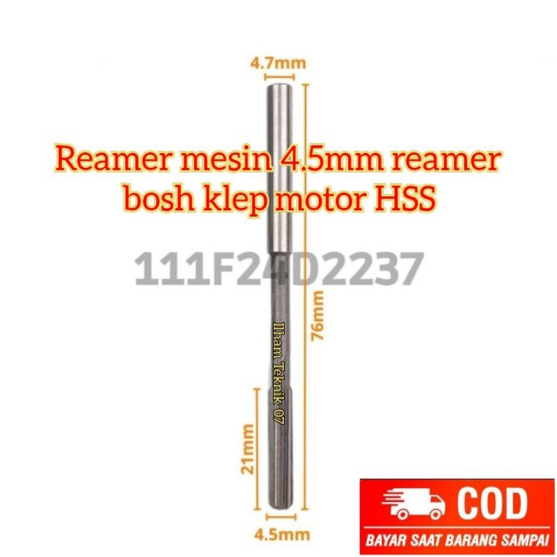 reamer mesin 4.5mm reamer Bosh klep motor HSS bukan 5mm 5.5mm carbide