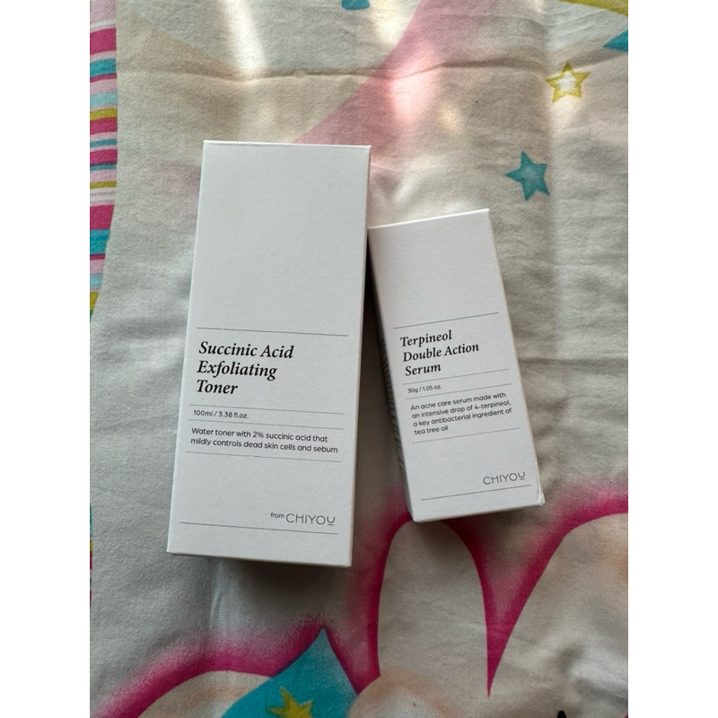 ORI PRELOVED FROM CHIYOU SUFFINIC ACID EXFOLIATING TONER & TERPINEOL DOUBLE ACTION SERUM EXP 2025