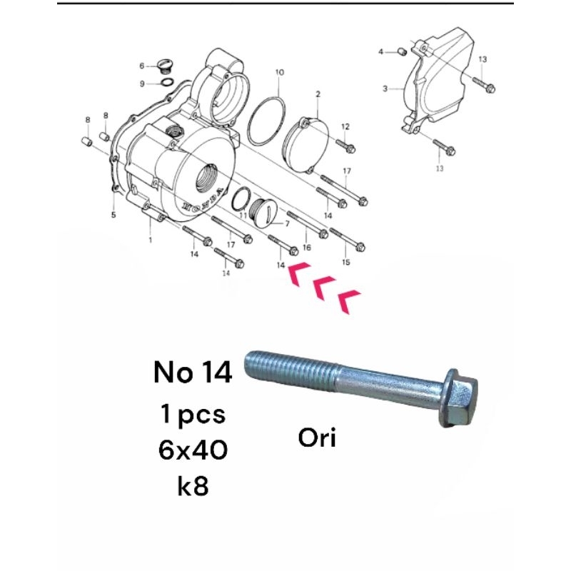 baut blok magnet honda tiger 2000