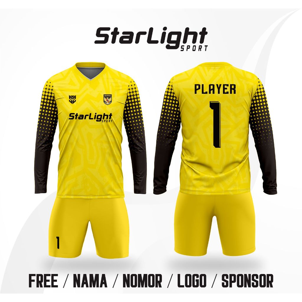 Jersey bola jersey futsal kiper Star Yellow full printing (bisa satuan)