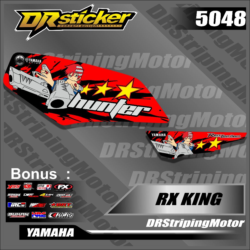 striping yamaha rx-king custom variasi/striping rx-king simple/variasi rxking warna Merah