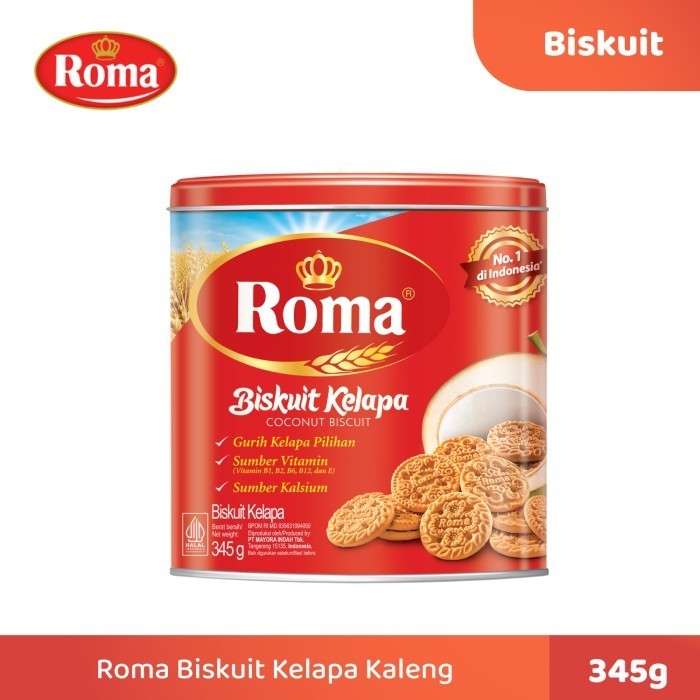 Biskuit Roma Kelapa Kaleng 345gr Original