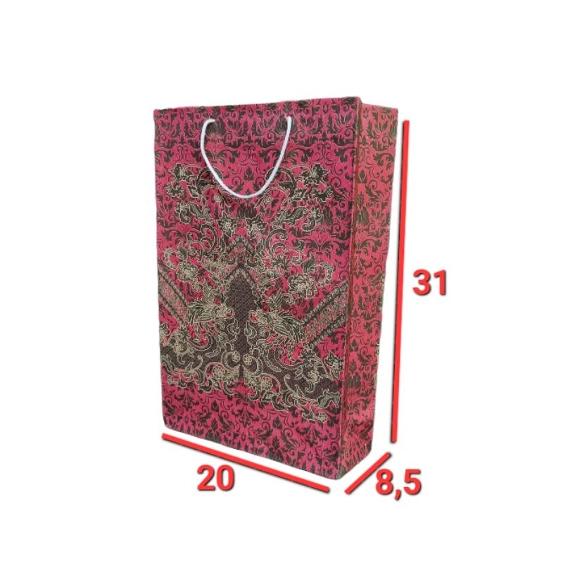 

Paperbag batik ukuran banci 20x31 1pak isi (12pcs)