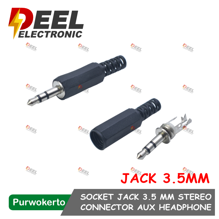 SOCKET JACK AUDIO STEREO 3.5MM MALE CONNECTOR PLUG AUX HEADPHONE 3.5MM