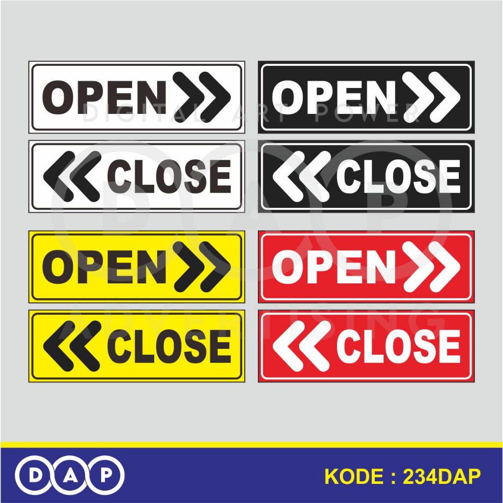 

234 - STIKER ARAH BUKA TUTUP PINTU GESER - 30 X 10 CM - VYNIL - TERBAIK
