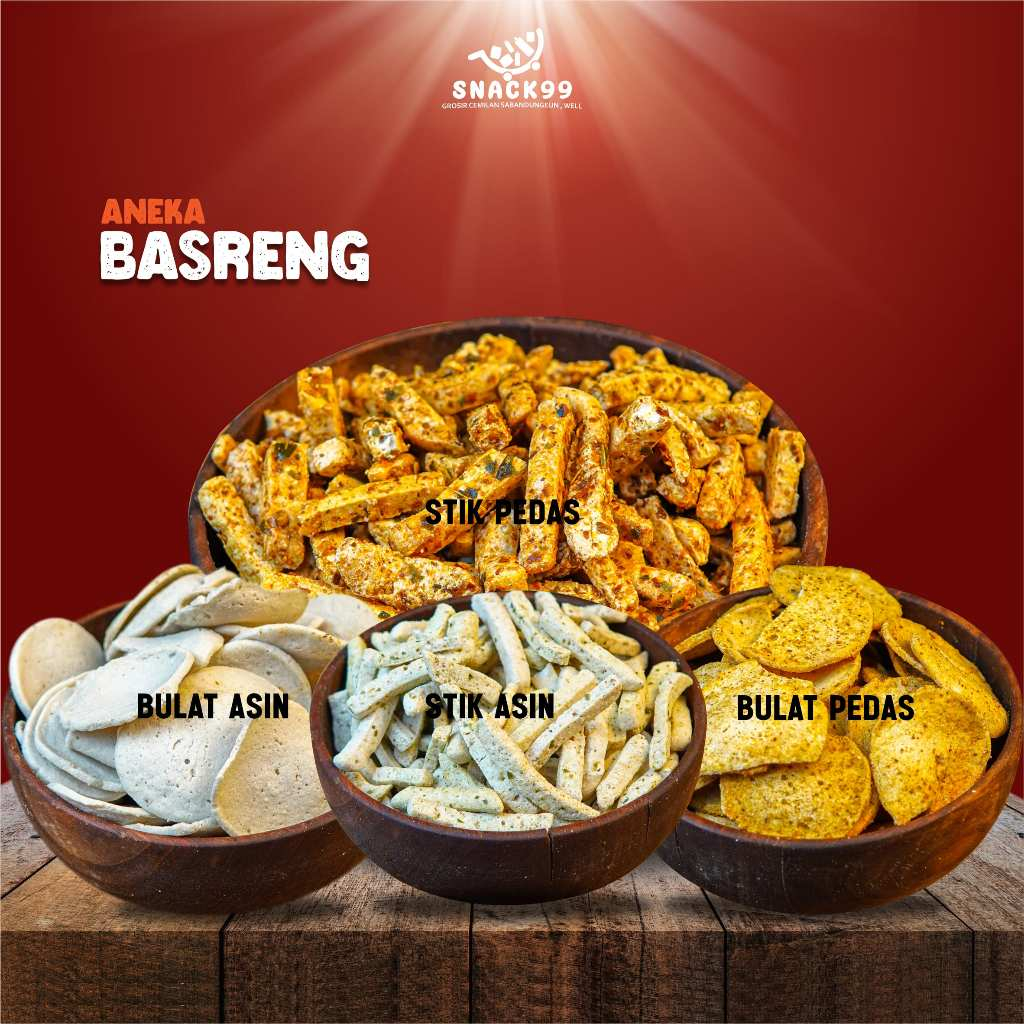 

[ Terlaris Snack 99 Pusat Jajanan Grosir ] Basreng 1kg Stik Pedas Bulat Daun Jeruk Asin Gurih Renyah Grosir Kiloan