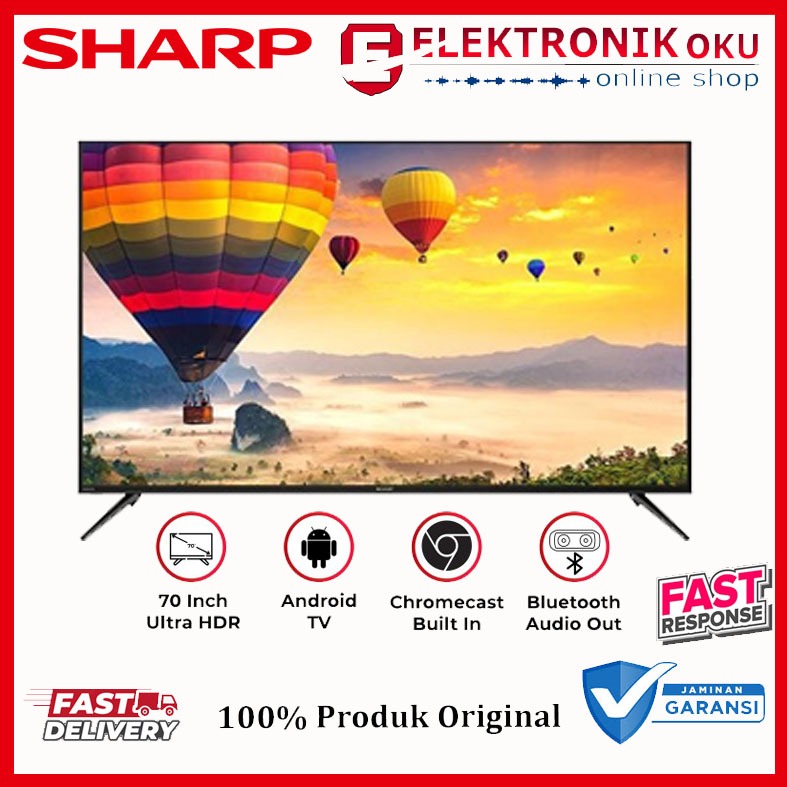 TV SHARP ANDROID TV LED 4K UHD 70 INCH SMART TV