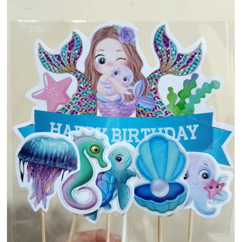 HIASAN KUE MERMAID / CAKE TOPPER MERMAID / ASESORIS KUE MERMAID / TOPER KUE MERMAID / DEKORASI KUE M