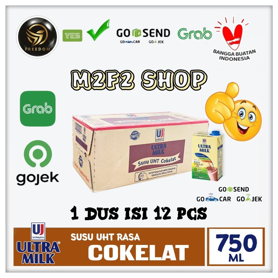 

Susu Ultra Milk Rasa Cokelat Original Kotak UHT | Chocolate - 750 ml Kemasan Karton (Khusus Bluebird/Gosend/Grab)