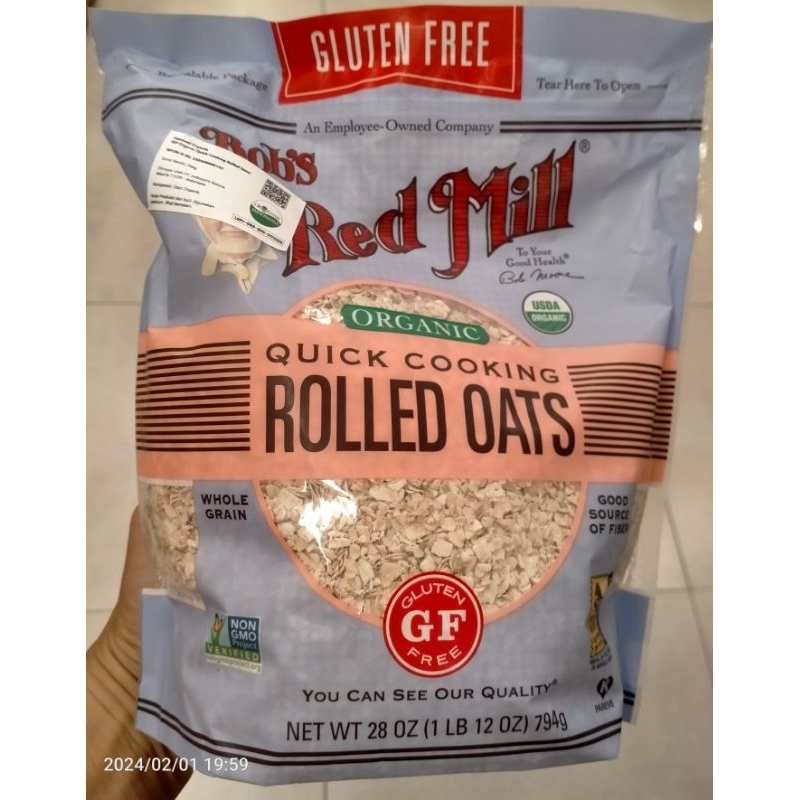 

BOBS RED MILL ORGANIC QUICK COOKING ROLLED OATS 794g