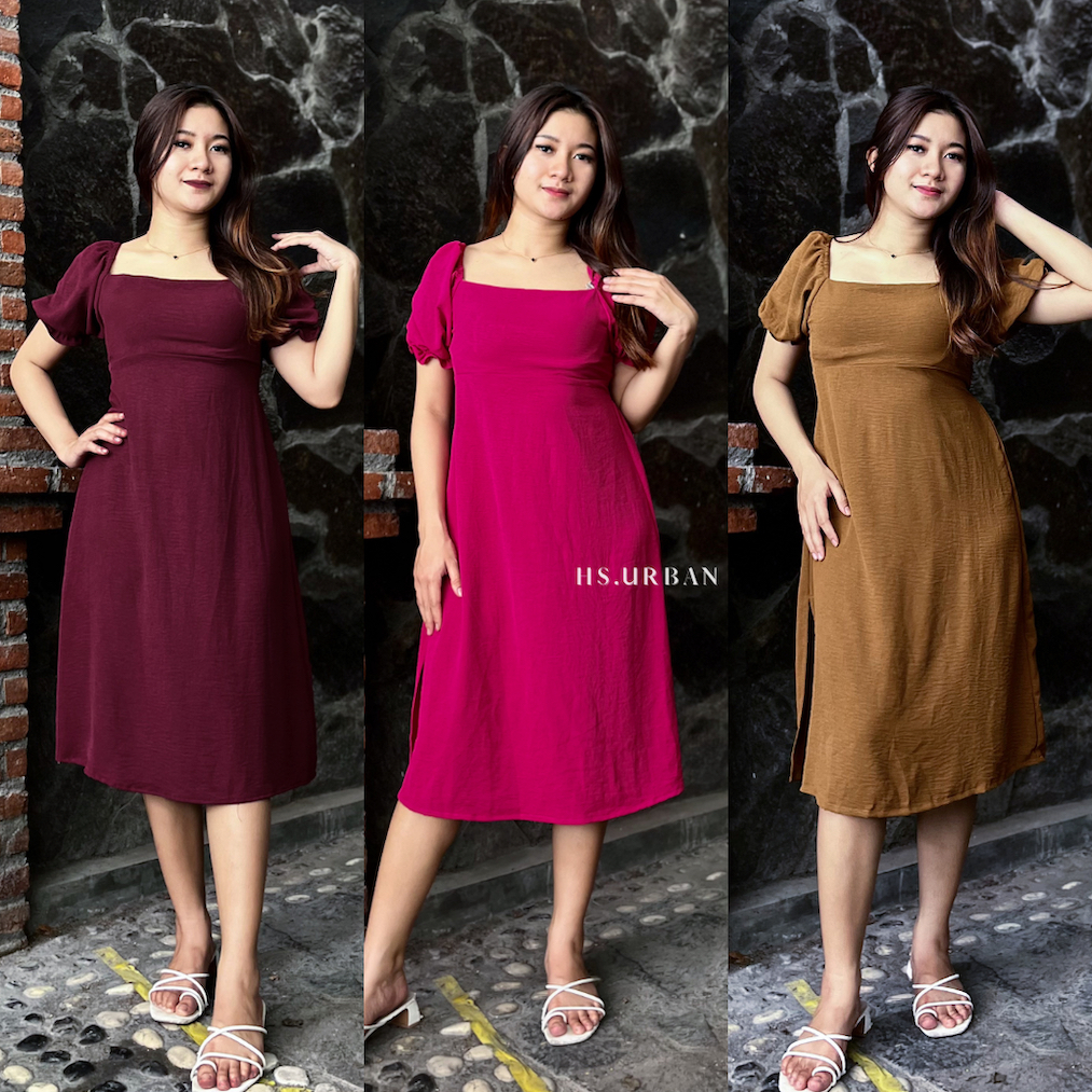 𝐡𝐬.𝐮𝐫𝐛𝐚𝐧 - JENNIE KOREAN SEXY MIDI DRESS AIRFLOW