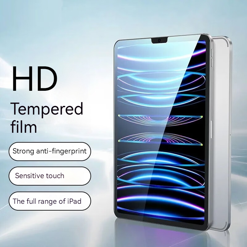 Kaca Tempered iPad Gen11 Tempered Fill For iPad Air6 5 4 Pro 11 2024 M2 M3 M4 iPad 7/ 8/ 9 th 10.2 1