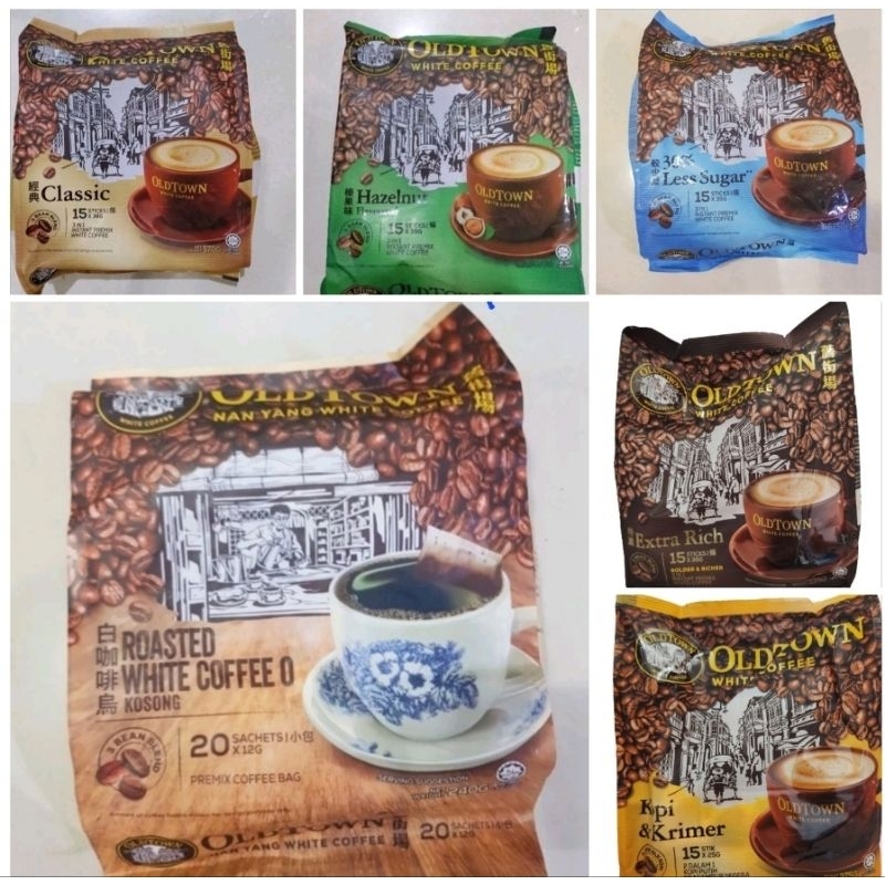 

OLD TOWN 3 in 1 white coffee kopi oldtown malaysia classic hazelnut less sugar extra rich cofee and creamer