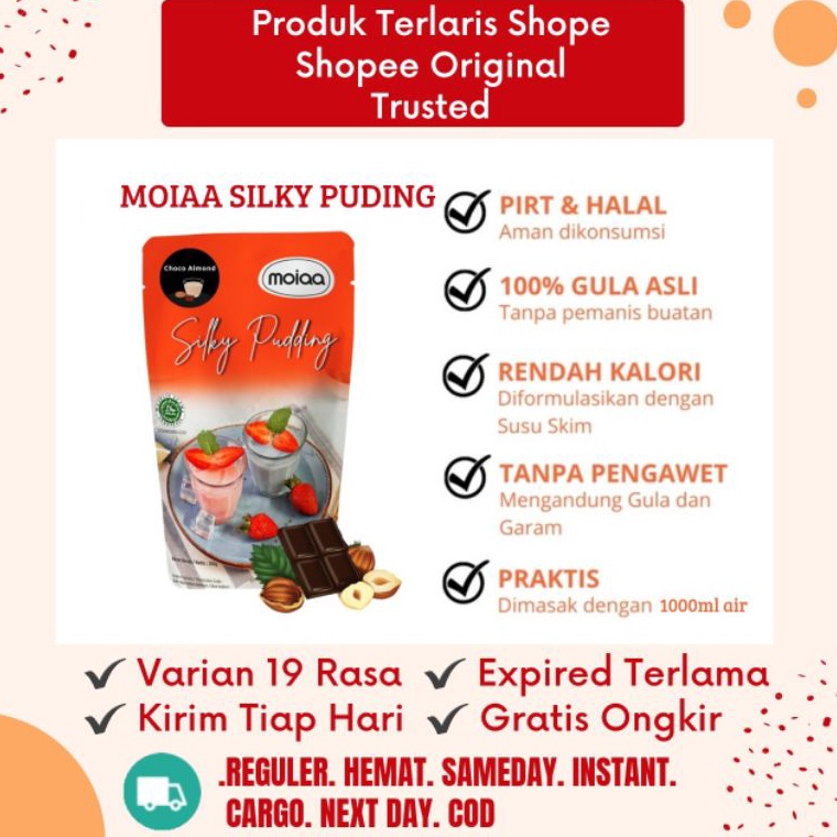 

Murah nampol MOIAA Moia Moya PUDING SILKY PUDDING 2 GRAM Pudding Silky Bubuk Premix Puyo Pudot