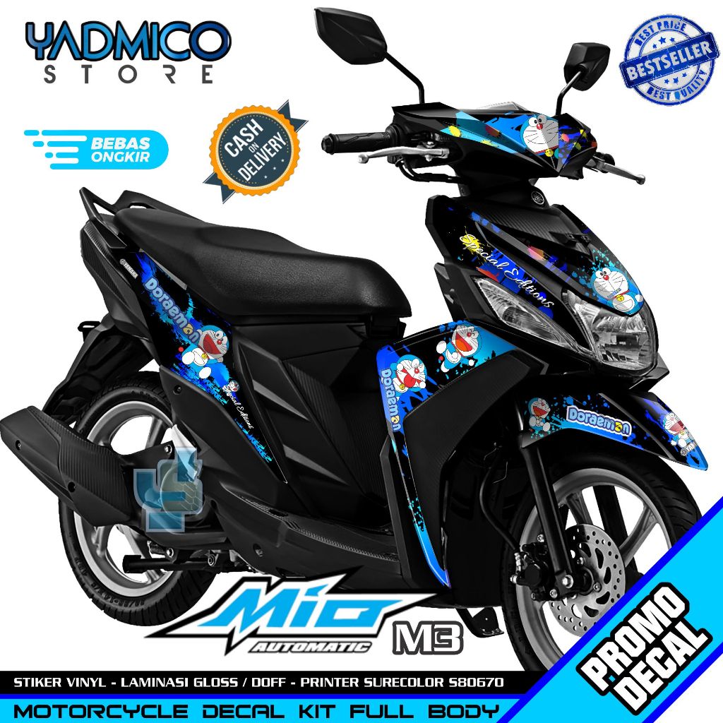 Decal Mio M3 Full Body - Stiker Motor Mio M3 Full Body - Striping Hologram Mio M3 Full Body - Stripi