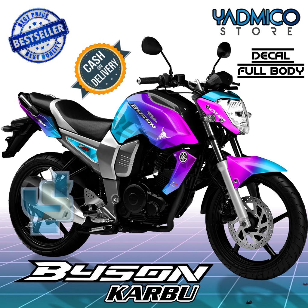 Decal Byson Carbu Full Body - Stiker Motor Byson Karbu Full Body - Striping Hologram Byson Carbu Var
