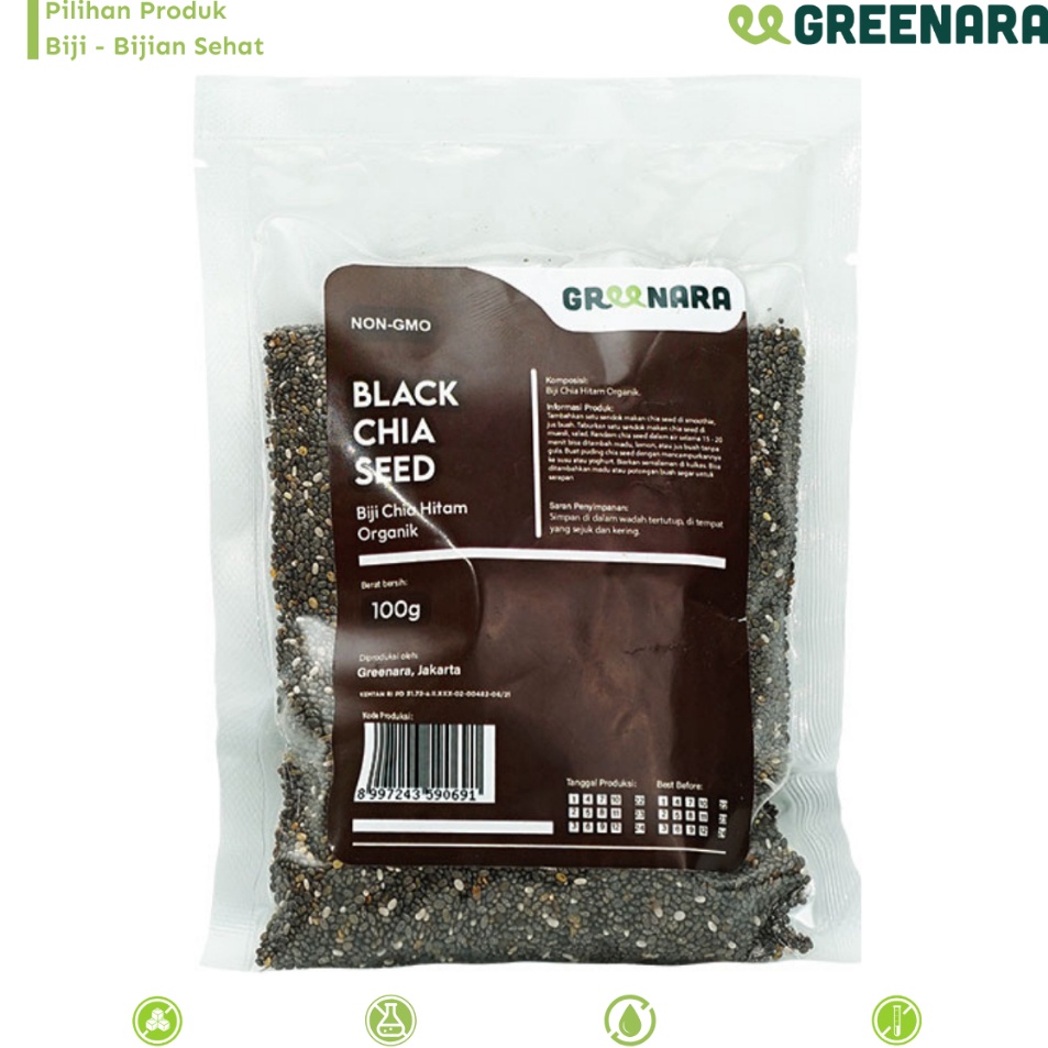 

Official Shop Greenara Biji Chia Hitam Organik 1gr Organic Black Chia Seed