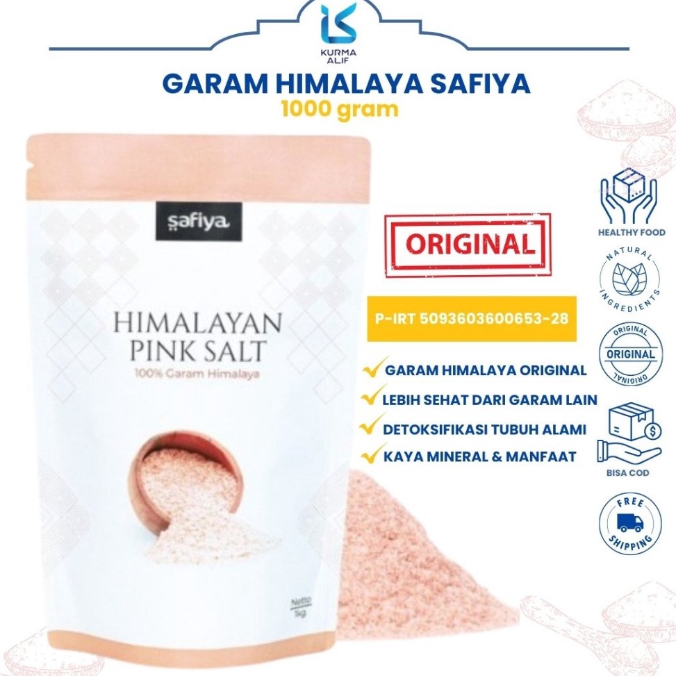 

Lariiss Garam Himalaya 1 Kg Pink Salt Original Premium SAFIYA