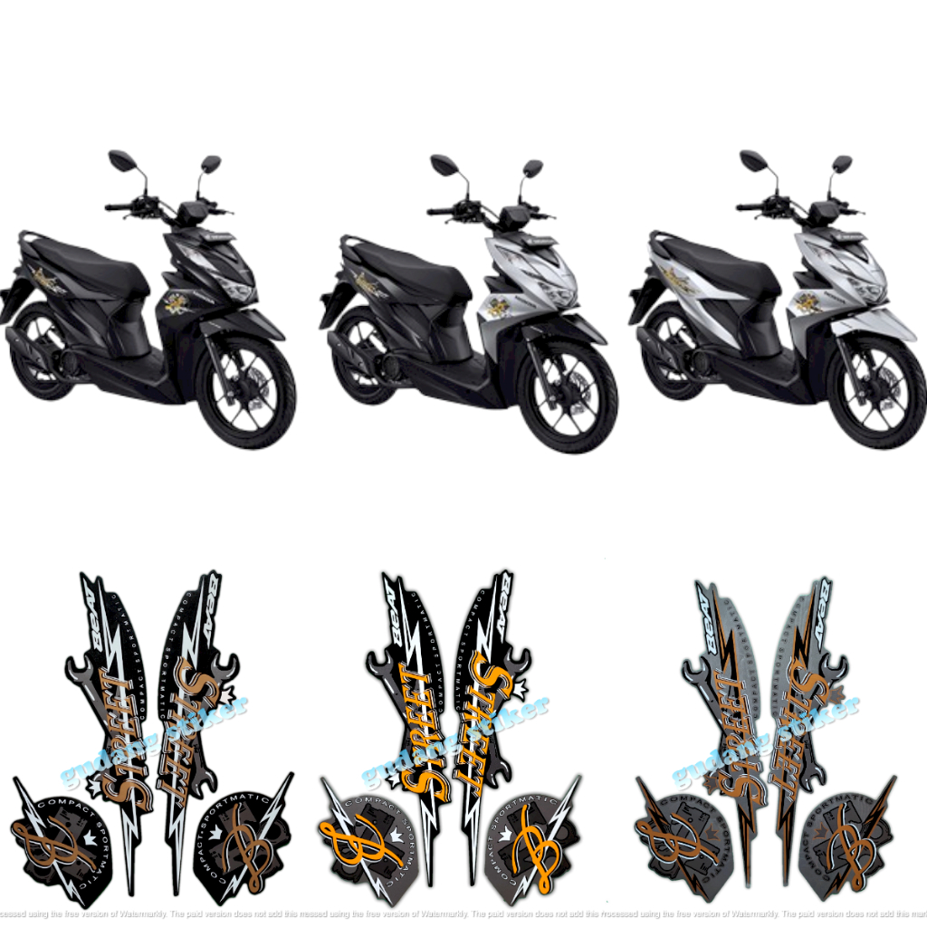 STIKER STRIPING LIS LES BODY MOTOR HONDA BEAT STREET 2020 FULL SET