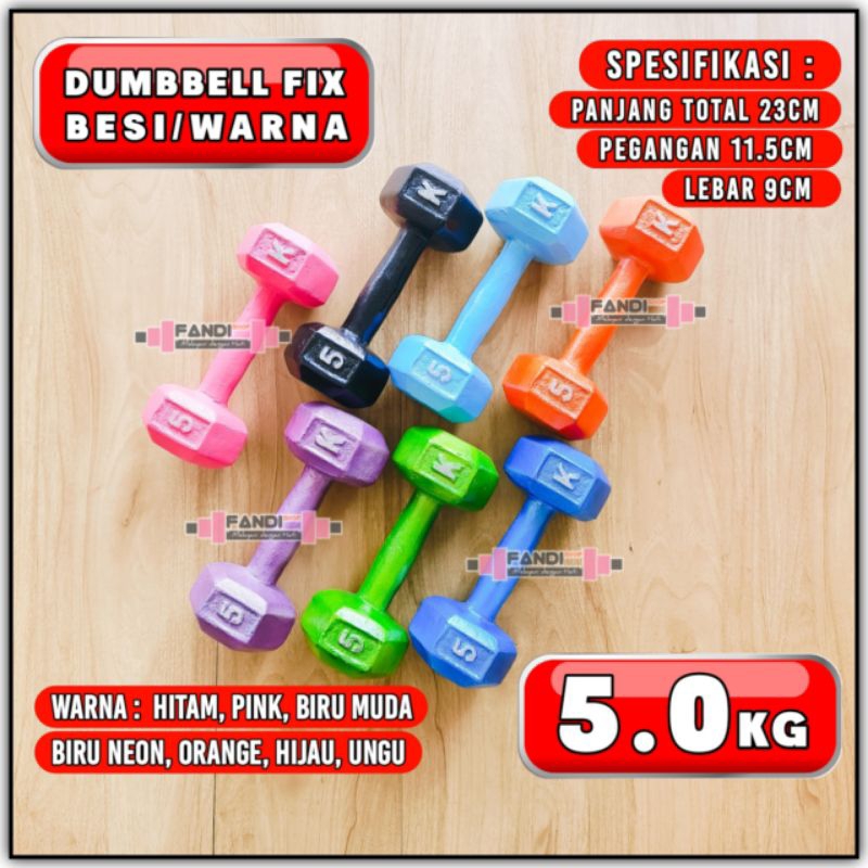 BESI BARBEL 5KG / DUMBBELL FIX 5KG / BARBEL BESI 5KG