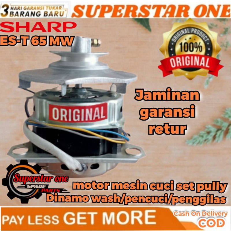 Dinamo/motor wash/pencuci set pully/cakram vanbelt/fanbelt/panbel mesin cuci sharp ES-T 65 MW/ES-T65