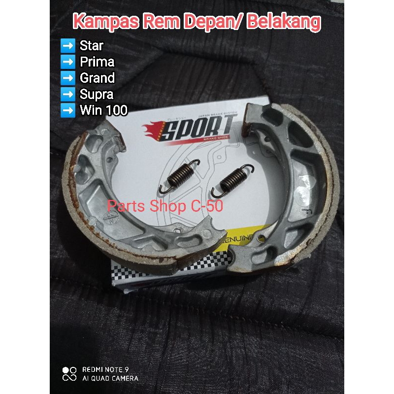 Kampas Rem Depan atau Belakang Honda Astrea Star Prima Grand Supra Win Win100